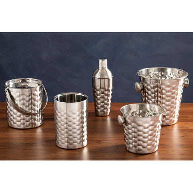 Orsina Honey Bee Wine Cooler | Double-Walled Silver Honeycomb Design