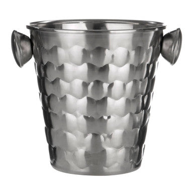 Orsina Honey Bee Silver Ice Bucket with Handles – Honeycomb Texture
