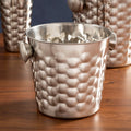 Orsina Honey Bee Silver Ice Bucket with Handles – Honeycomb Texture