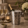 Orsina Honey Bee Silver Ice Bucket with Handles – Honeycomb Texture