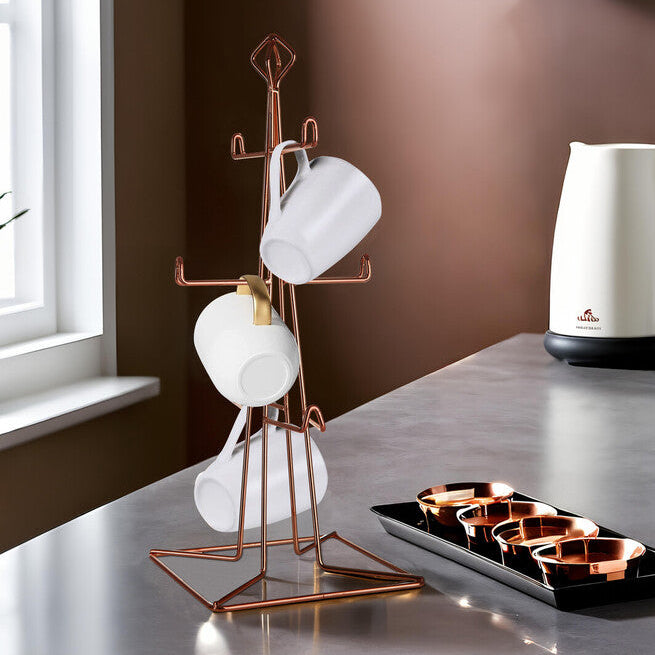 Orsina Vertex Copper 6 Mug Tree – Kitchen Countertop Storage Rack