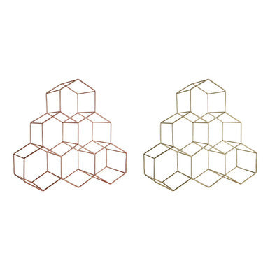 Orsina Vertex 6 Bottle Wine Rack – Copper Finish Geometric Storage