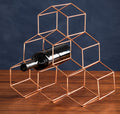 Orsina Vertex 6 Bottle Wine Rack – Copper Finish Geometric Storage