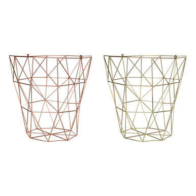 Orsina Vertex Copper Finish Storage Basket – Geometric Wire Organizer