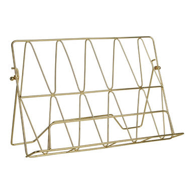 Orsina Vertex Gold Finish Cookbook Stand | Folding Recipe & Tablet Holder