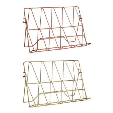 Orsina Vertex Gold Finish Cookbook Stand | Folding Recipe & Tablet Holder