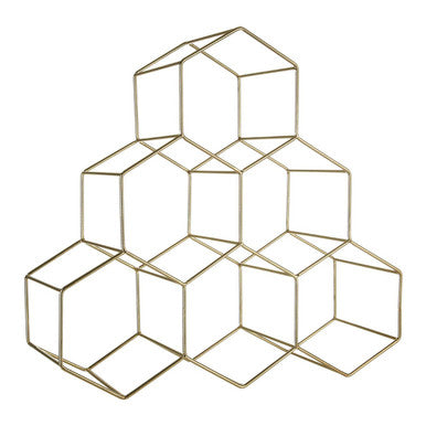 Orsina Vertex 6 Bottle Gold Wine Rack – Modern Countertop Storage