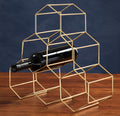 Orsina Vertex 6 Bottle Gold Wine Rack – Modern Countertop Storage