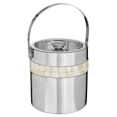 Orsina Mother of Pearl Inlay Ice Bucket with Tongs – Silver Barware