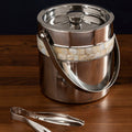 Orsina Mother of Pearl Inlay Ice Bucket with Tongs – Silver Barware