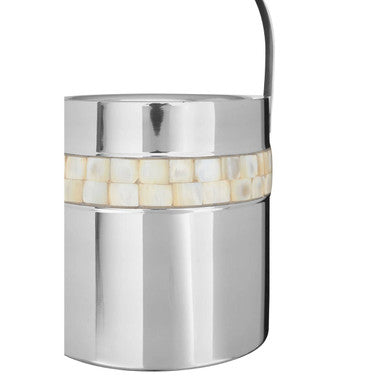 Orsina Mother of Pearl Inlay Ice Bucket with Tongs – Silver Barware