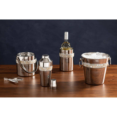 Orsina Champagne Bucket – Silver With Mother Of Pearl Inlay