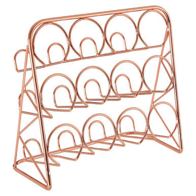 Orsina Vertex Copper Finish Spice Rack – 12 Jar Kitchen Organizer