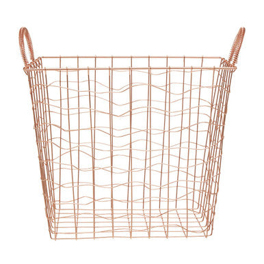 Orsina Vertex Copper Plated Wire Basket – Modern Home Storage Organizer