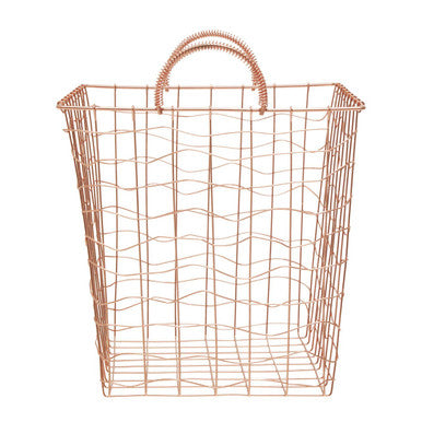 Orsina Vertex Copper Plated Wire Basket – Modern Home Storage Organizer
