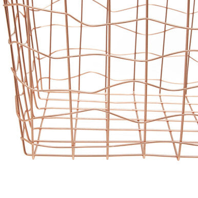 Orsina Vertex Copper Plated Wire Basket – Modern Home Storage Organizer