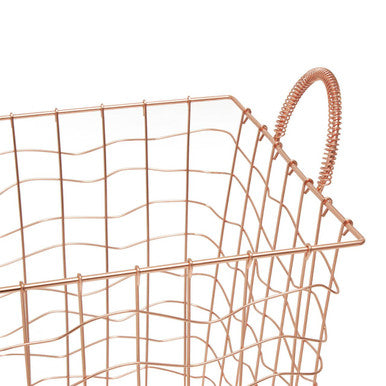 Orsina Vertex Copper Plated Wire Basket – Modern Home Storage Organizer