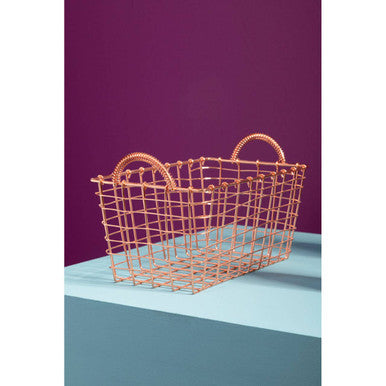 Orsina Vertex Gold Rectangular Wire Basket – Modern Home Storage