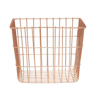 Orsina Vertex Gold Square Wire Basket – Minimalist Storage Organizer