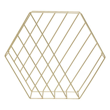 Orsina Vertex Hexagonal Basket – Gold Wire Storage & Home Organizer