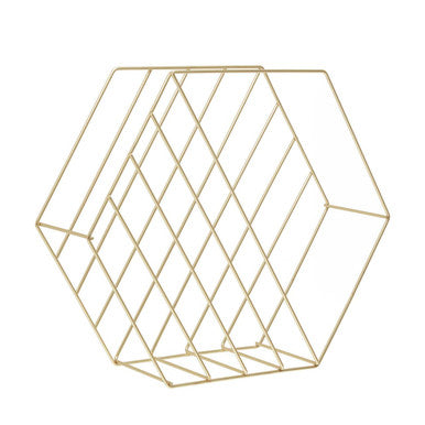 Orsina Vertex Hexagonal Basket – Gold Wire Storage & Home Organizer