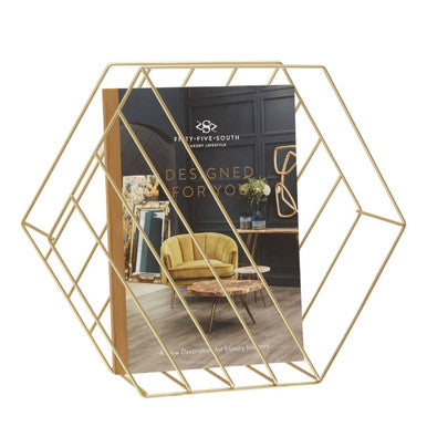 Orsina Vertex Hexagonal Basket – Gold Wire Storage & Home Organizer