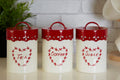 Orsina Anglaise Tea Coffee and Sugar Canister Set – Cream and Red