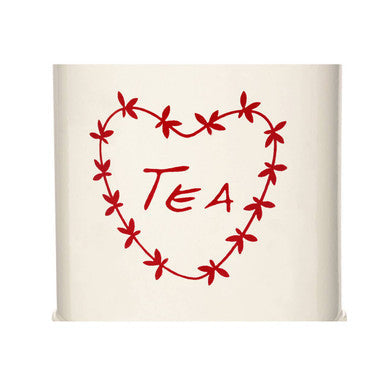 Orsina Anglaise Tea Coffee and Sugar Canister Set – Cream and Red