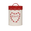 Orsina Anglaise Biscuit Canister – Red Metal Cookie Jar with Lid