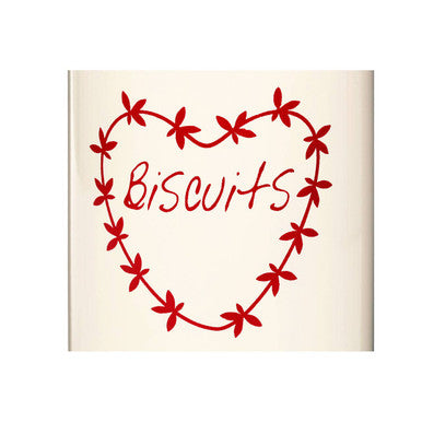 Orsina Anglaise Biscuit Canister – Red Metal Cookie Jar with Lid