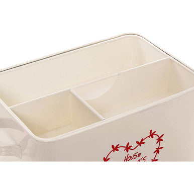 Orsina Anglaise Housekeepers Box – Cream Metal Cleaning Storage Caddy