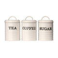 Orsina Sketch Tea Coffee and Sugar Canister Set | Cream Kitchen Storage