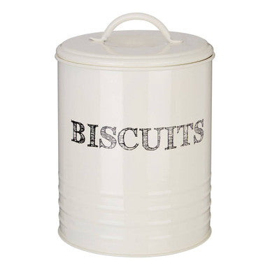 Orsina Sketch Cream Biscuit Canister – Metal Cookie Jar Storage