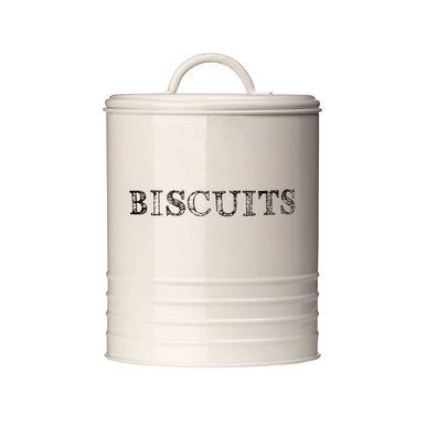 Orsina Sketch Cream Biscuit Canister – Metal Cookie Jar Storage
