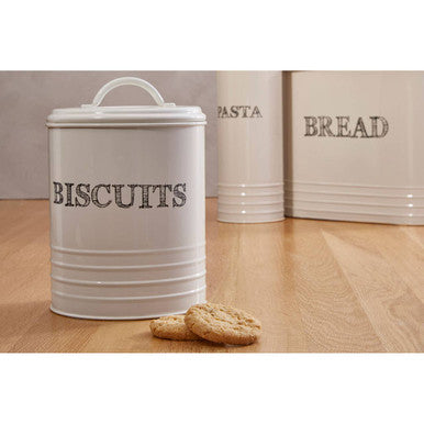 Orsina Sketch Cream Biscuit Canister – Metal Cookie Jar Storage