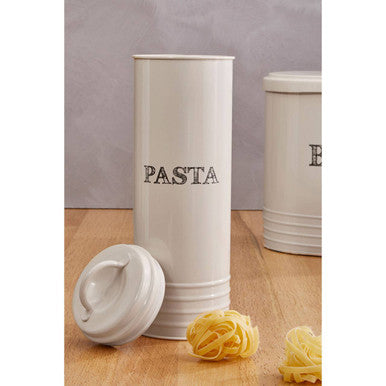 Orsina Sketch Pasta Canister – Cream Ceramic Food Storage Jar with Lid