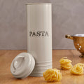 Orsina Sketch Pasta Canister – Cream Ceramic Food Storage Jar with Lid