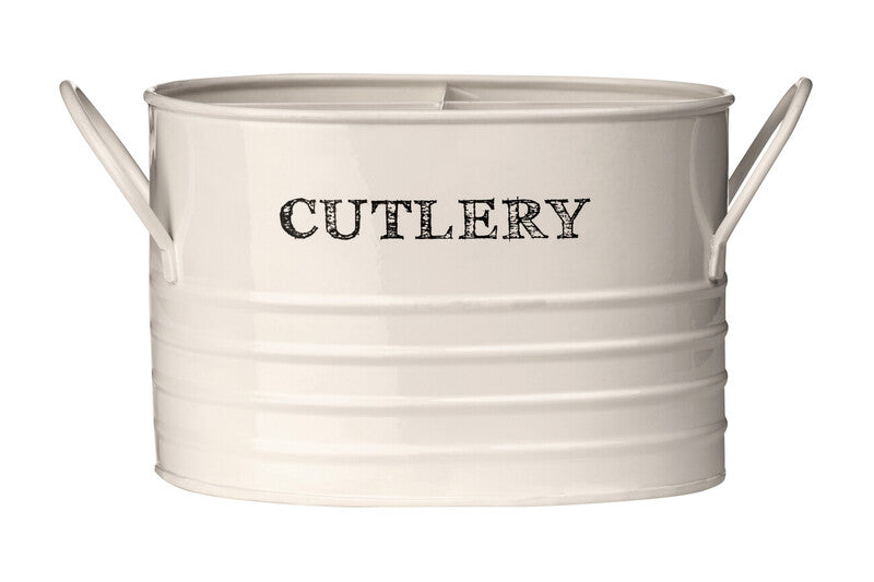 Orsina Sketch Cutlery Caddy – Cream 4-Compartment Utensil Holder