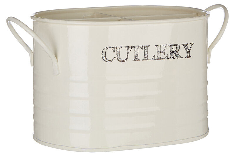 Orsina Sketch Cutlery Caddy – Cream 4-Compartment Utensil Holder