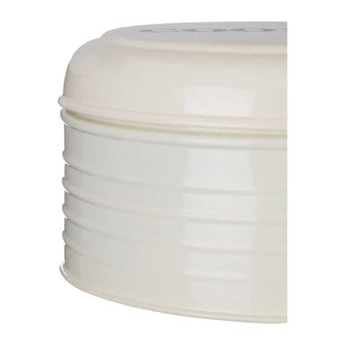 Orsina Round Biscuit Tin – Cream Metal Cookie Jar with Airtight Lid