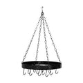 Orsina Valen Matt Black Round Hanging Pot Rack with 12 Hooks