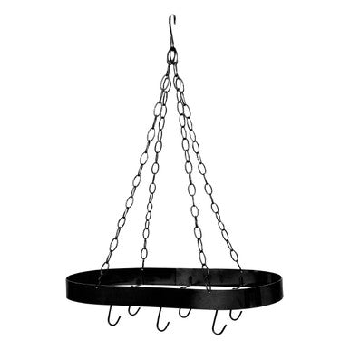 Orsina Valen Matte Black Oval Hanging Pot Rack with 6 Hooks
