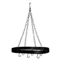 Orsina Valen Matte Black Oval Hanging Pot Rack with 6 Hooks