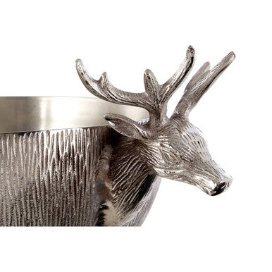 Orsina Stag Nickel Finish Punch Bowl – Large Beverage Cooler Basin