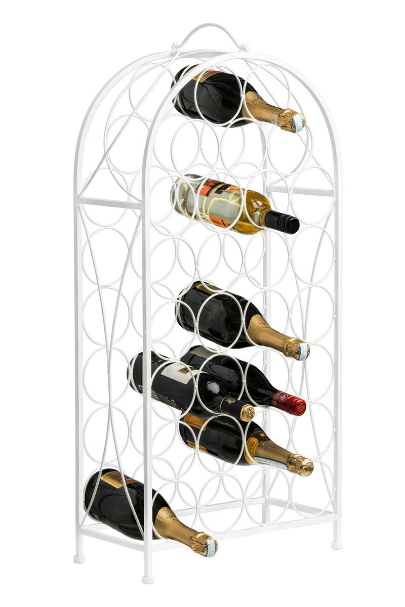 Orsina Cafe Cassis 29-Bottle Wine Rack – Cream Metal Storage