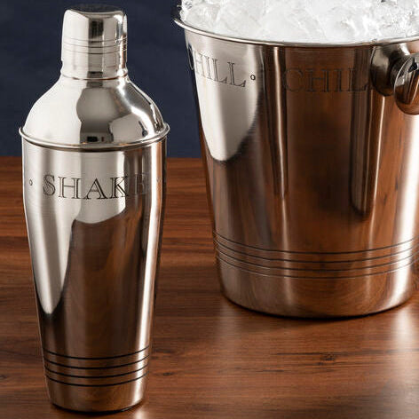 Orsina Bombay Cocktail Shaker – Engraved 3-Piece Cobbler Barware