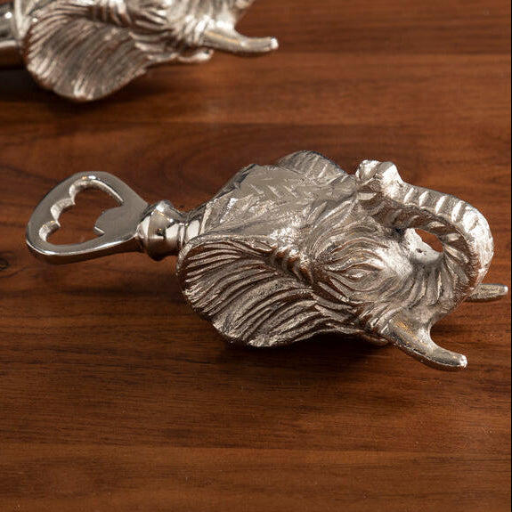 Orsina Yala Silver Elephant Bottle Opener – Nickel Finish Bar Tool