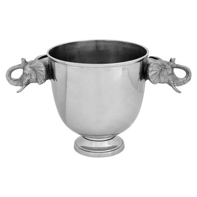 Orsina Yala Elephant Wine Cooler – Silver Mirrored Ice Bucket