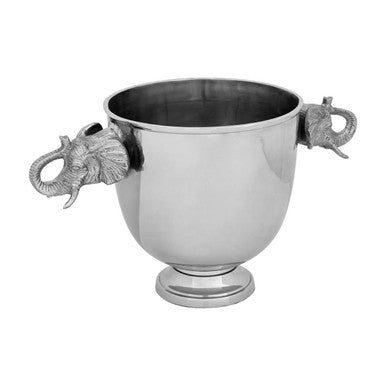 Orsina Yala Elephant Wine Cooler – Silver Mirrored Ice Bucket