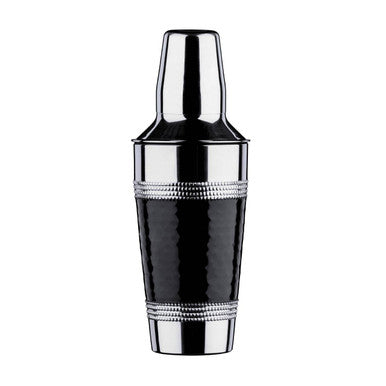 Orsina Hammered Black Band Cocktail Shaker | 650ml Cobbler Design